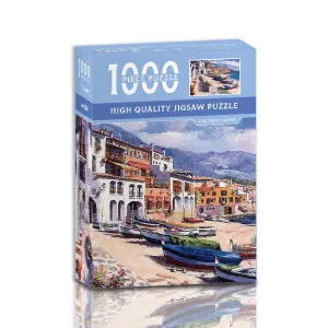 1000-Piece High-Quality Jigsaw Puzzle | Coastal Village Scene