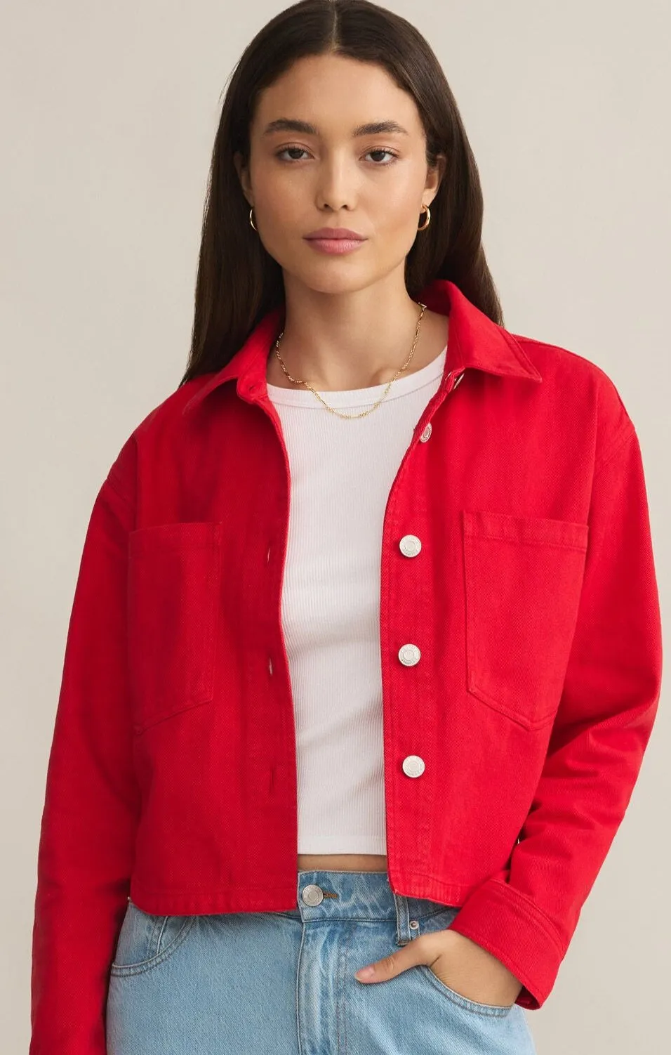 All Day Cropped Denim Jacket