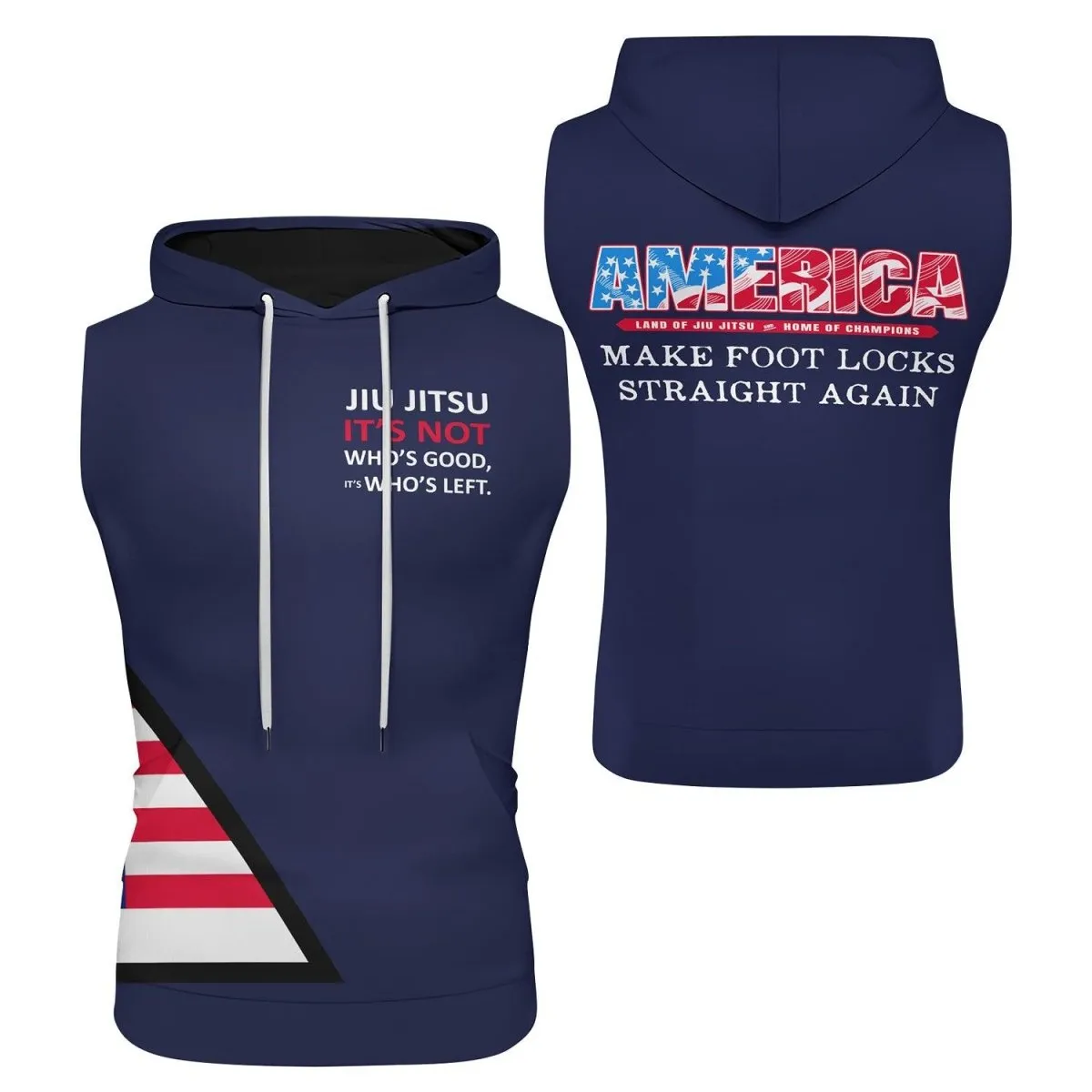 American Flag Blue Sleeveless Pullover & Zip Hoodie