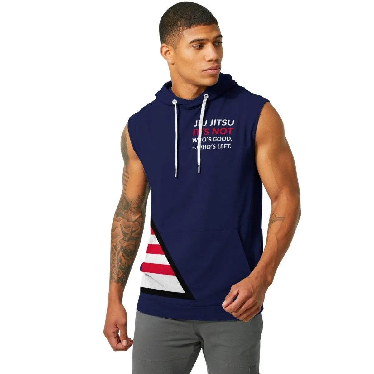 American Flag Blue Sleeveless Pullover & Zip Hoodie
