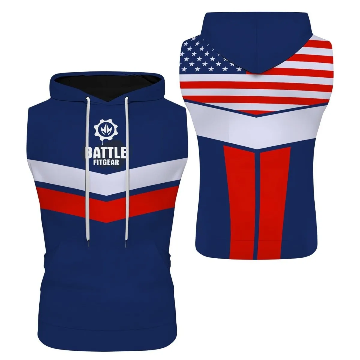 American Flag Sleeveless Pullover & Zip Hoodie