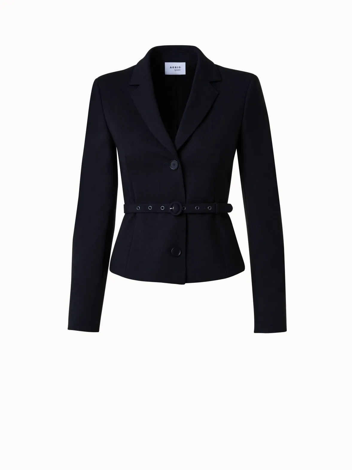 Belted Jacket in Stretch Wool Crpe