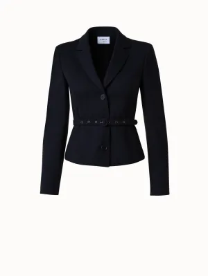 Belted Jacket in Stretch Wool Crpe
