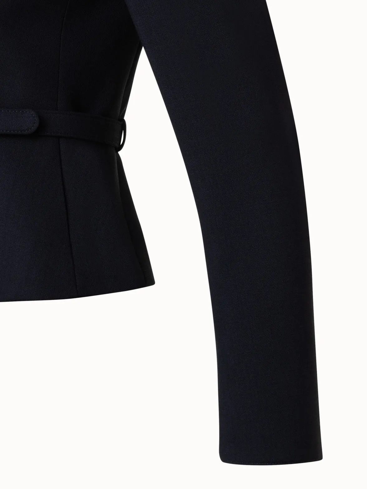 Belted Jacket in Stretch Wool Crpe