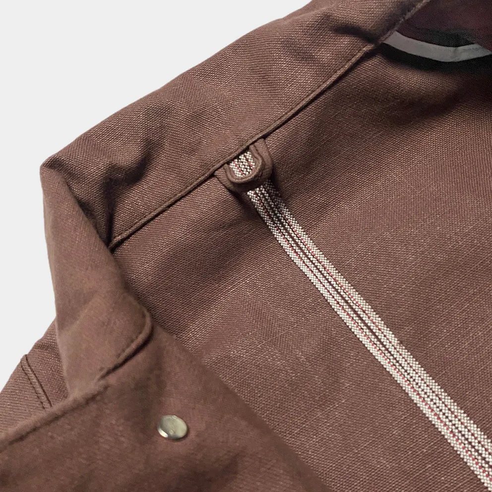 BZEN M.3090 LEE REGULAR FIT LIMITED EDITION SELVEDGE CANVAS HUNTER JACKET WITH MULTI POCKET-15.5OZ-RAW BRICK