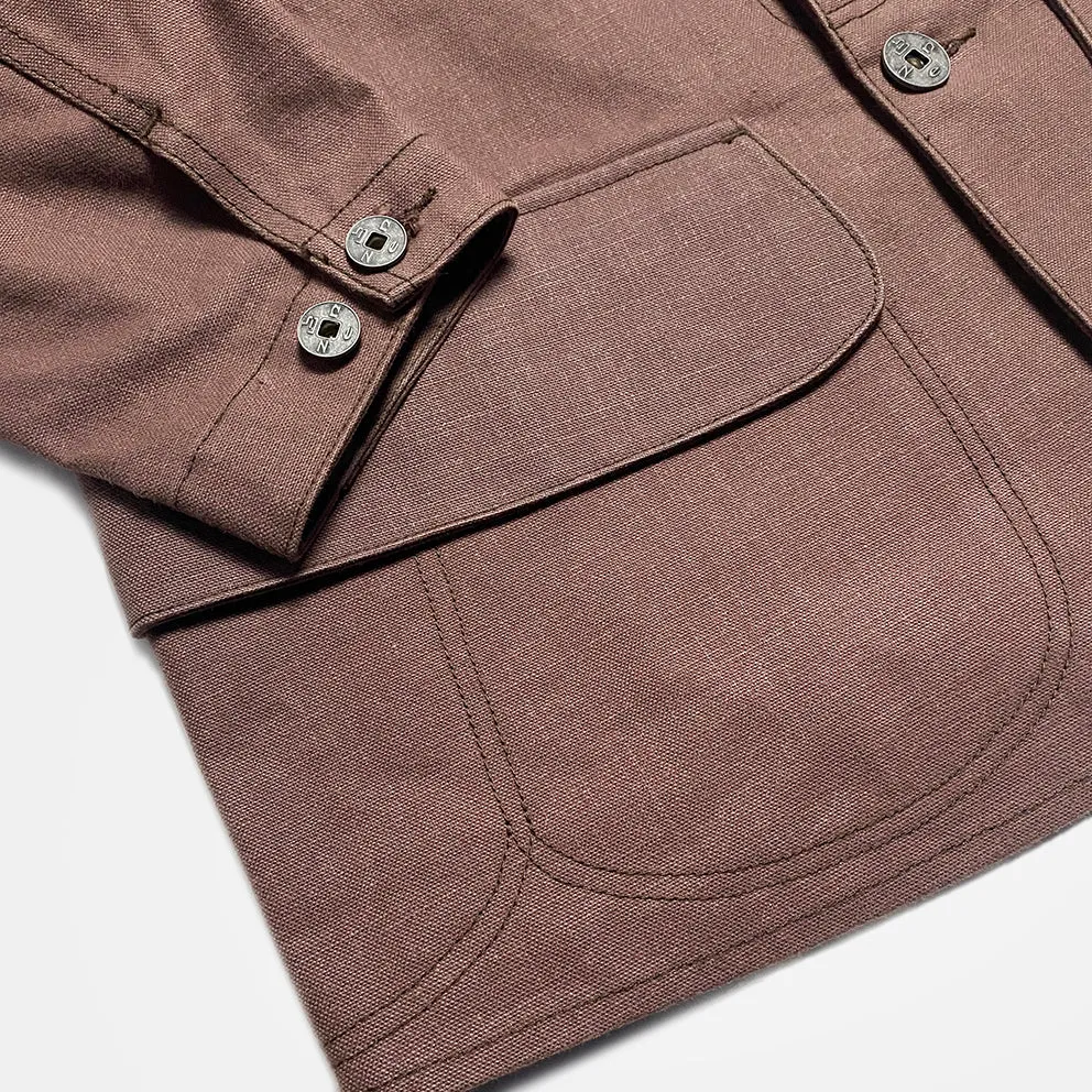 BZEN M.3090 LEE REGULAR FIT LIMITED EDITION SELVEDGE CANVAS HUNTER JACKET WITH MULTI POCKET-15.5OZ-RAW BRICK