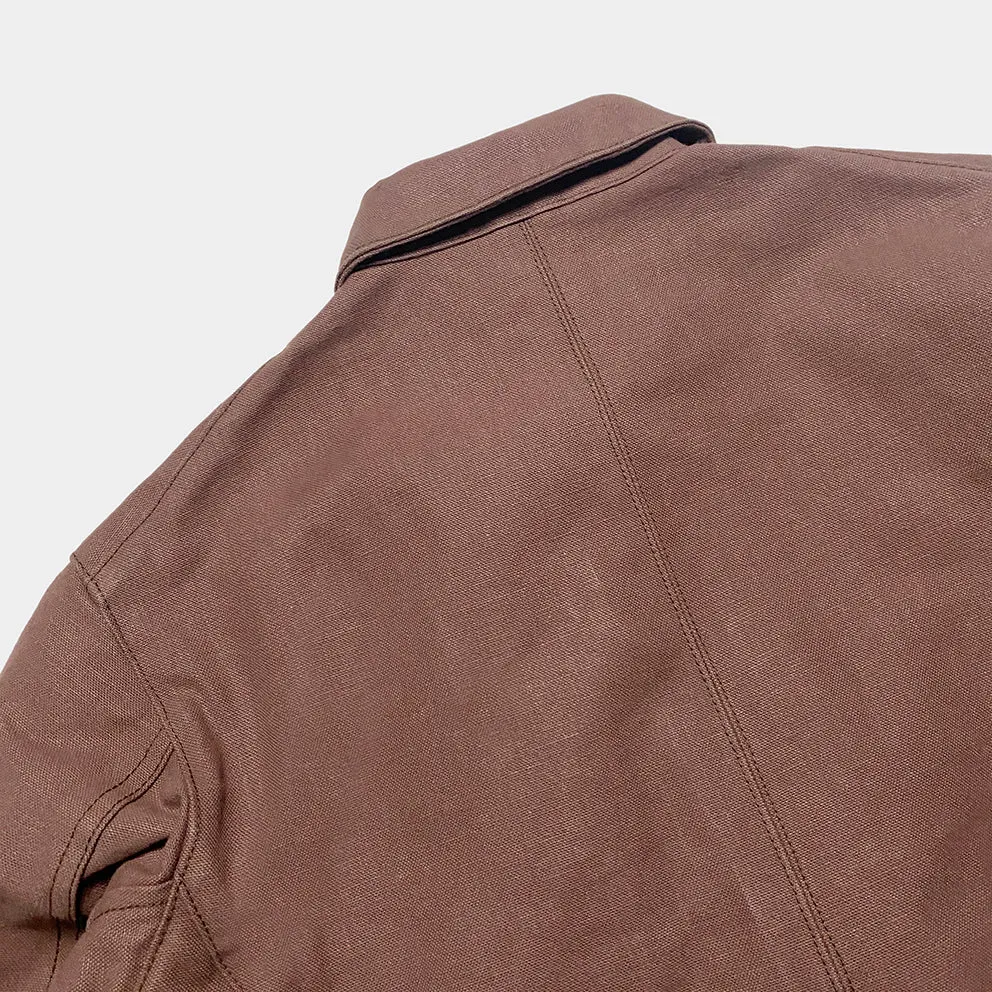 BZEN M.3090 LEE REGULAR FIT LIMITED EDITION SELVEDGE CANVAS HUNTER JACKET WITH MULTI POCKET-15.5OZ-RAW BRICK