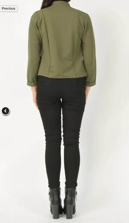 Crepe Biker Jacket • Khaki