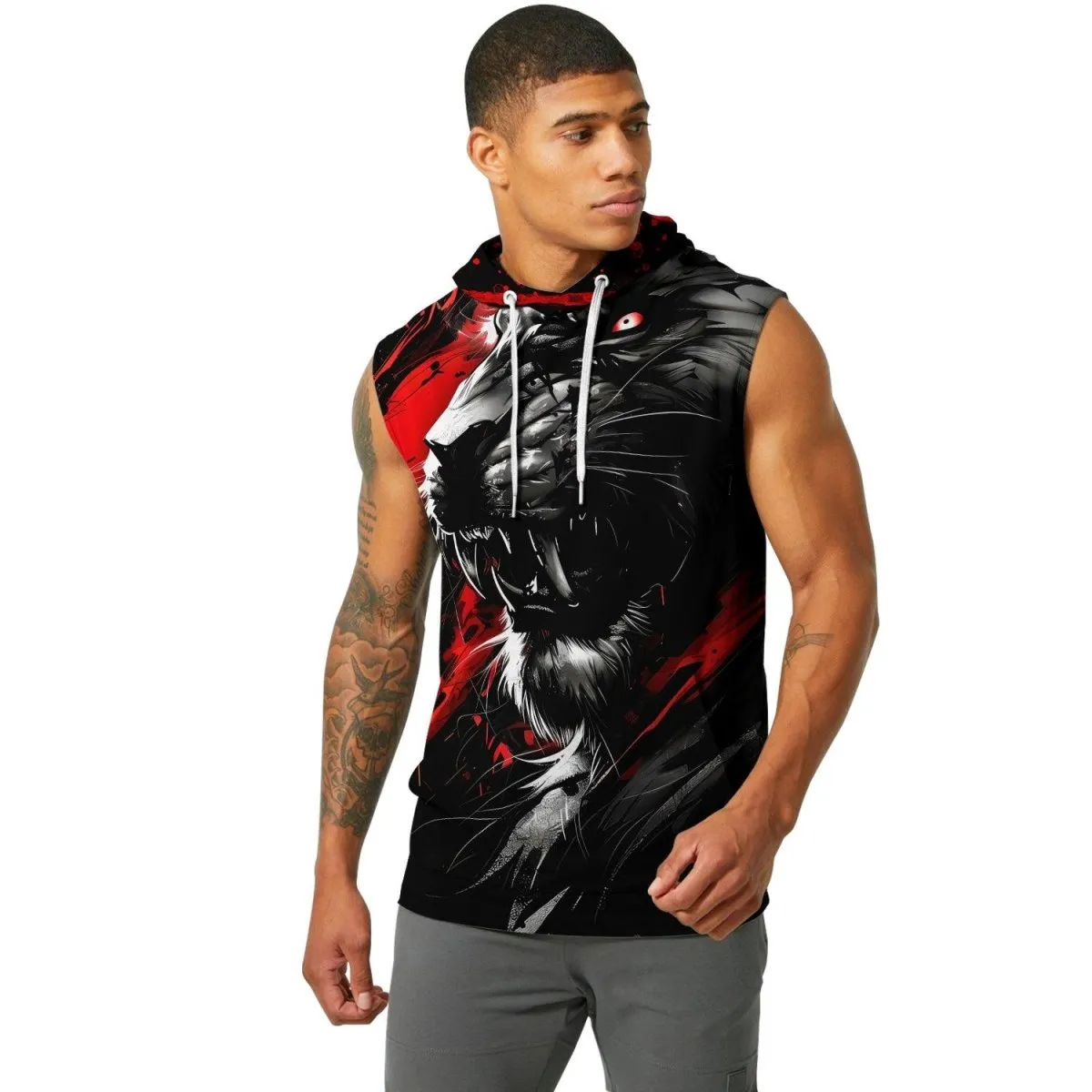 Dangerous Lion Sleeveless Pullover & Zip Hoodie