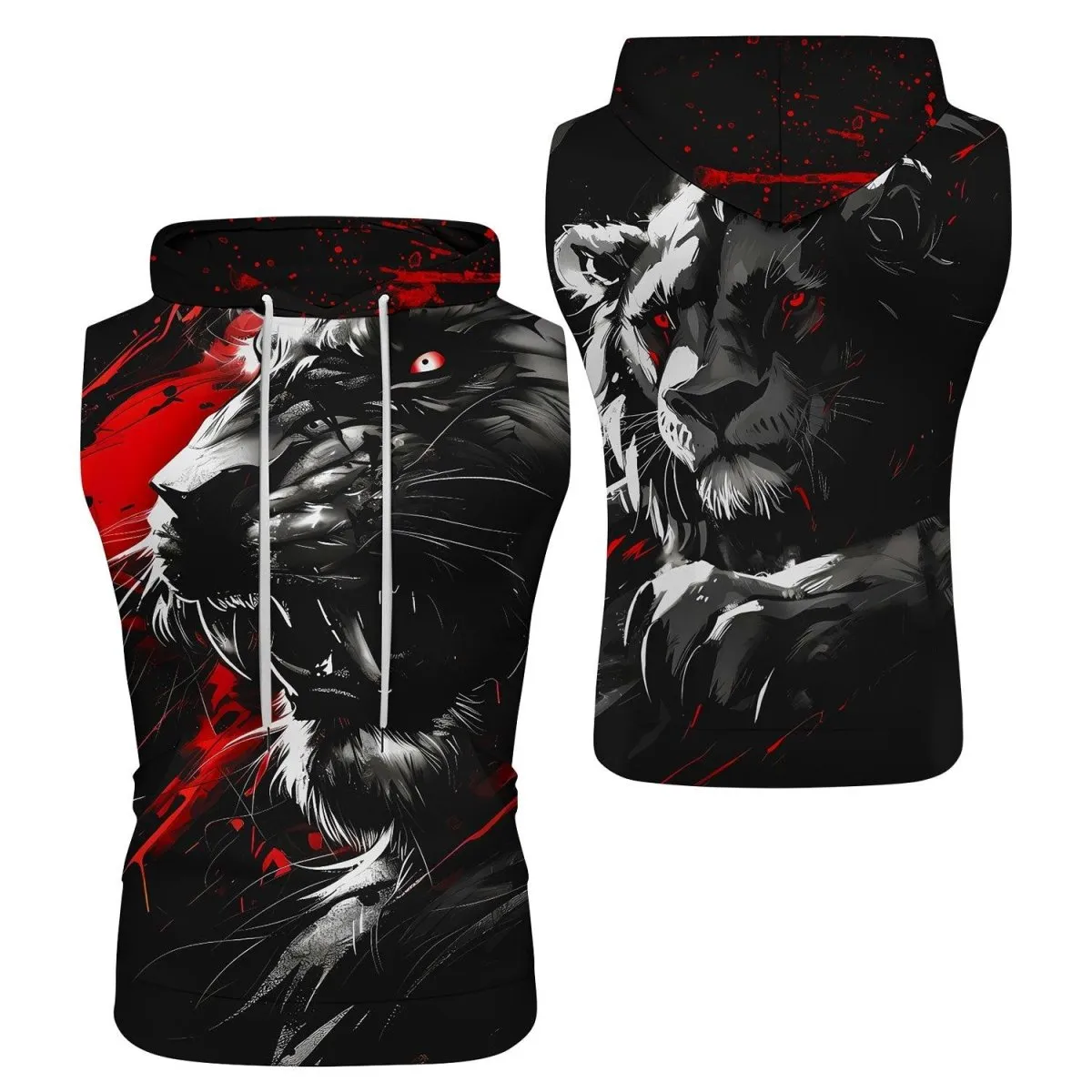 Dangerous Lion Sleeveless Pullover & Zip Hoodie
