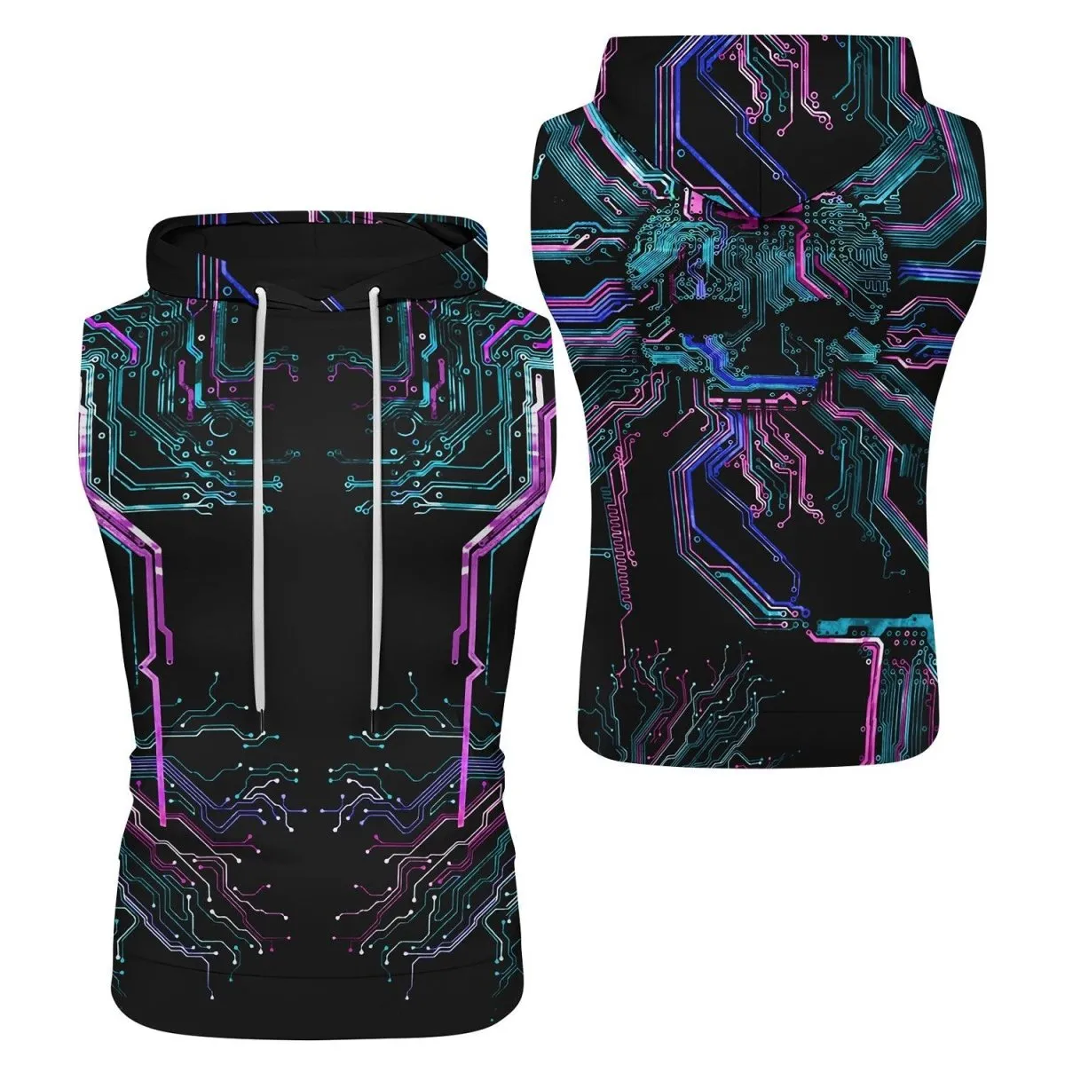 Deadly Glowing Circuit Sleeveless Pullover & Zip Hoodie
