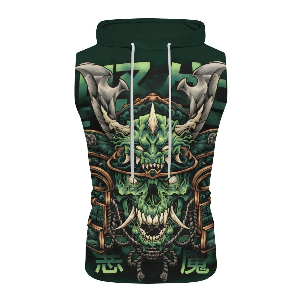 Evil Japanese Samurai Sleeveless Pullover & Zip Hoodie