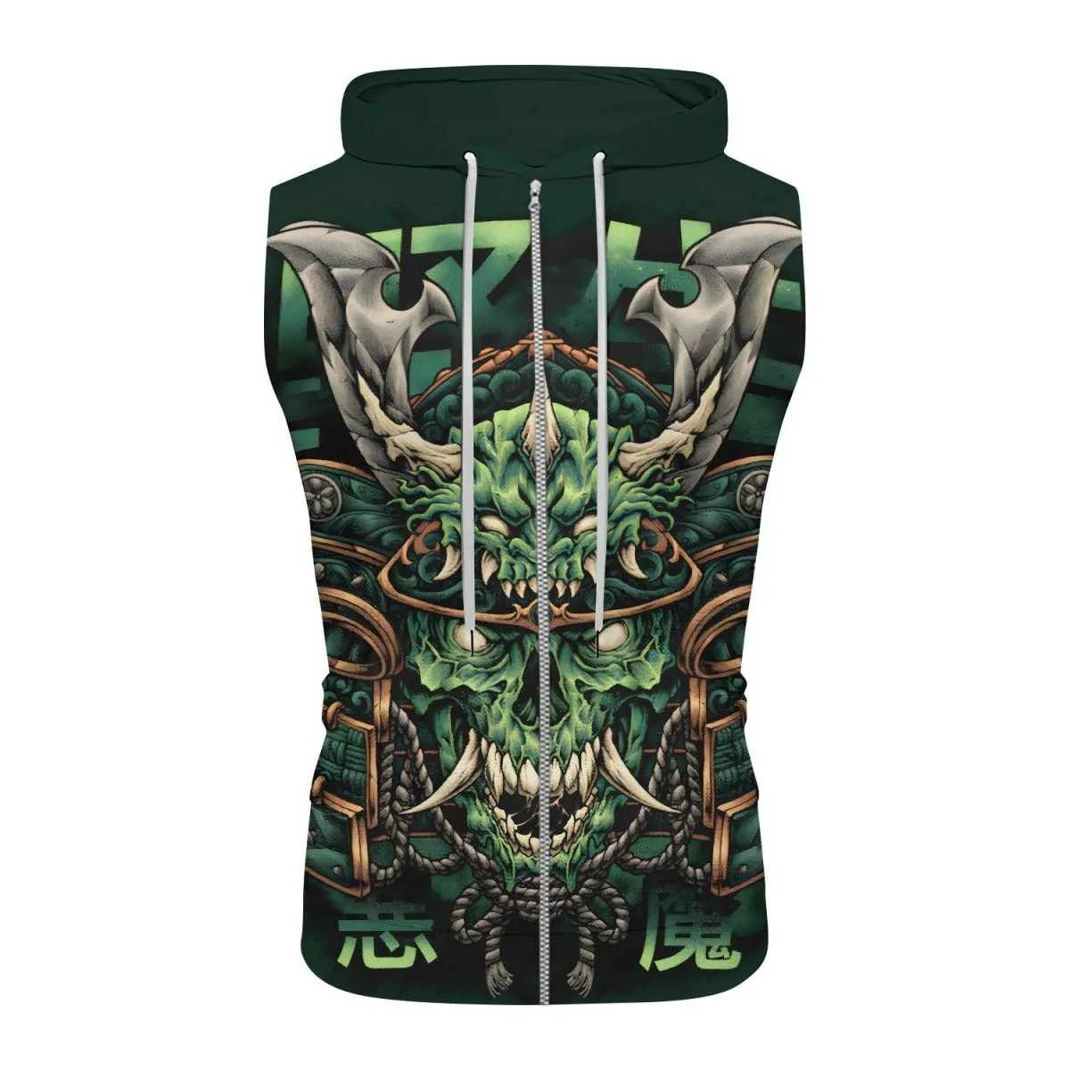 Evil Japanese Samurai Sleeveless Pullover & Zip Hoodie