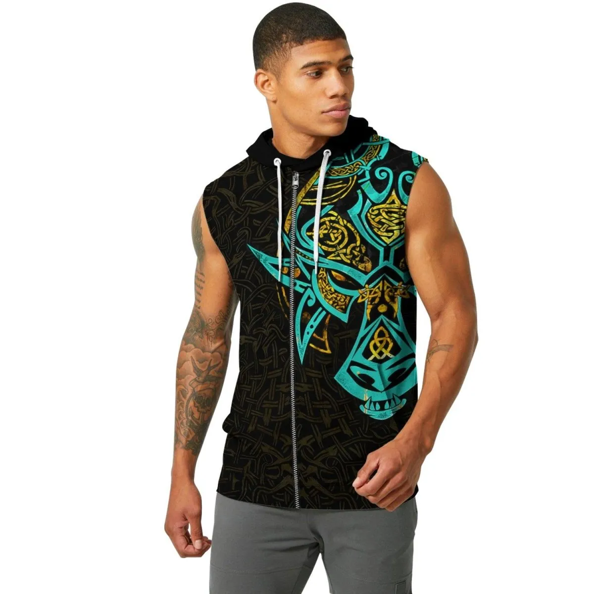 Fenrir Norse Wolf Sleeveless Pullover & Zip Hoodie