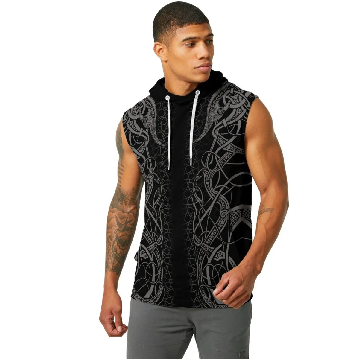 Fenrir Tattoo Viking Sleeveless Pullover & Zip Hoodie