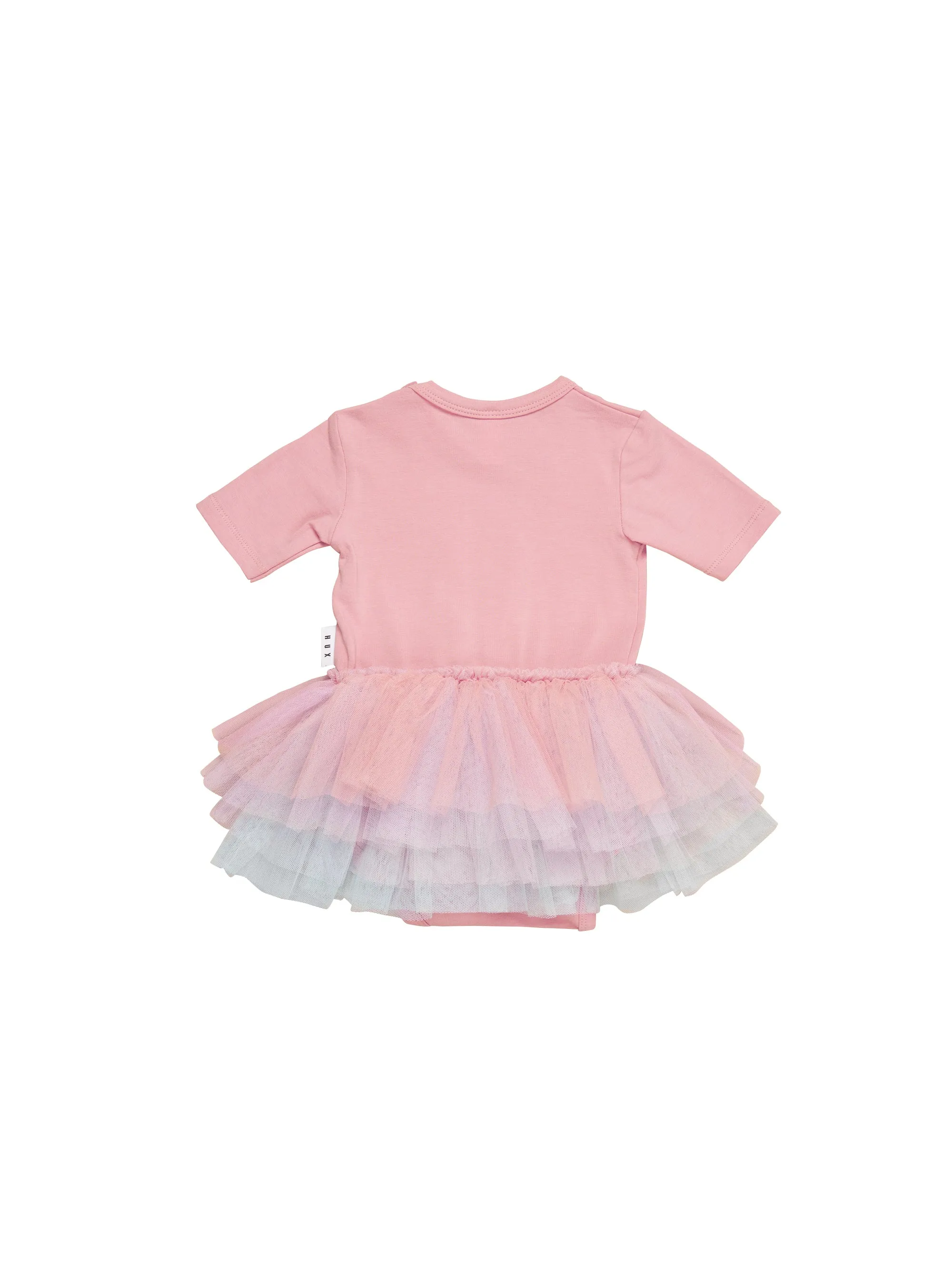 Huxbaby Dino Rainbow Layered Ballet Onesie - Dusty Rose