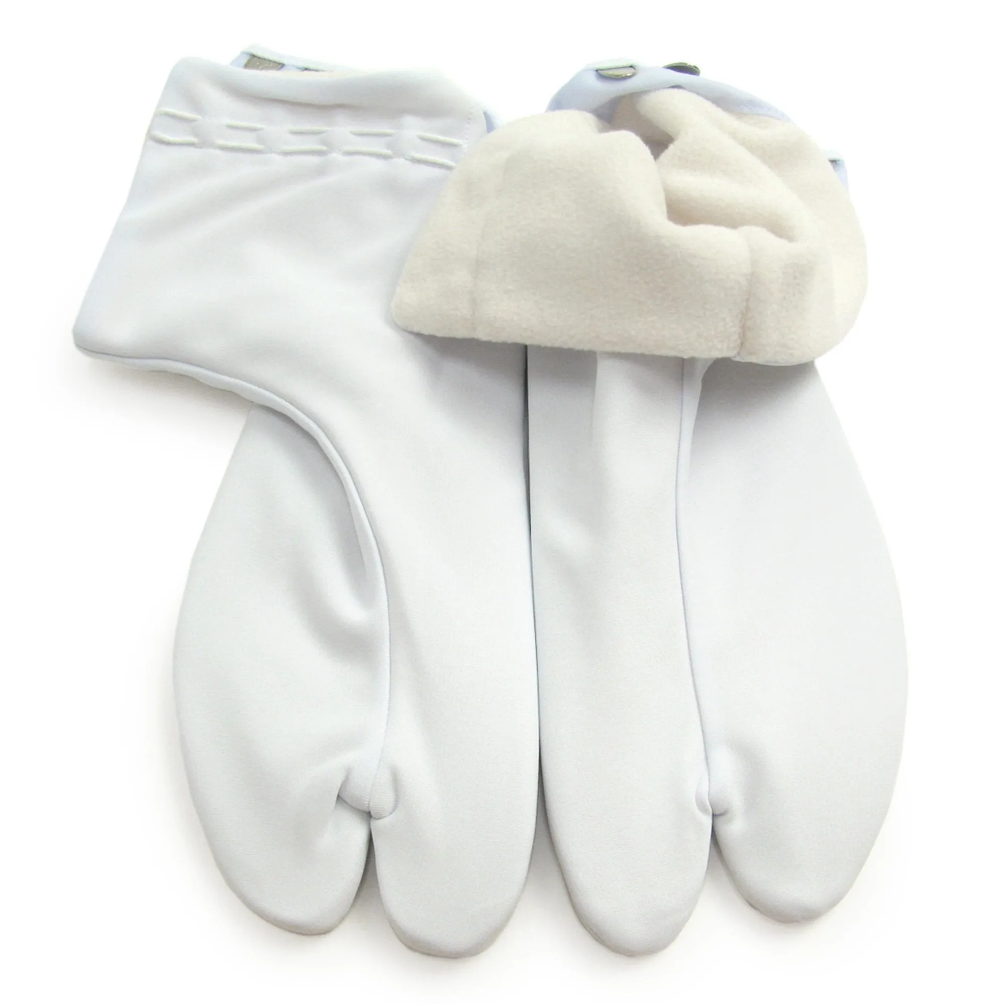 Japanese Kimono Tabi Socks Unisex Split-Toe 5 Kohaze Clips White