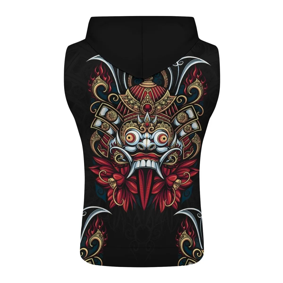 Japanese Weird Samurai Helmet Sleeveless Pullover & Zip Hoodie