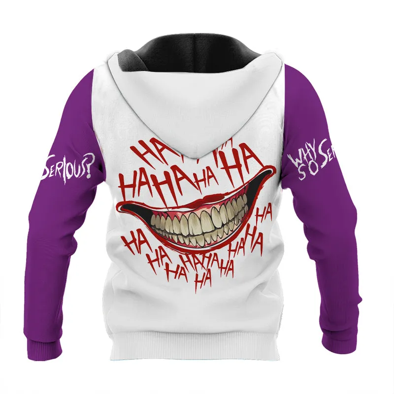 Joker Why So Serious White Purple Hoodie & Zip Hoodie