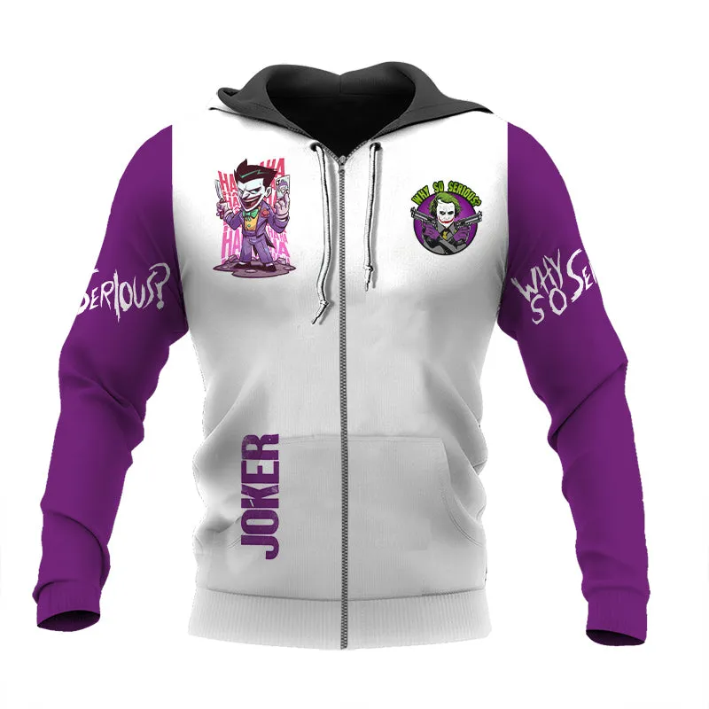 Joker Why So Serious White Purple Hoodie & Zip Hoodie