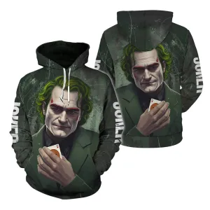 Joker With Poker Card Green Hoodie & Zip Hoodie