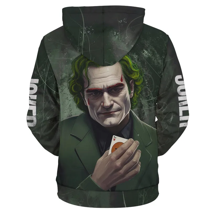 Joker With Poker Card Green Hoodie & Zip Hoodie
