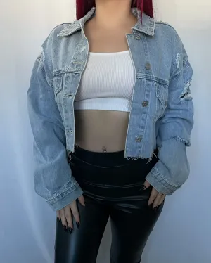 Jordyn Cropped Denim Jacket (Light Wash)