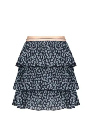 Kids Girls Skort | Nika Three Layer Skirt in Navy | Nono