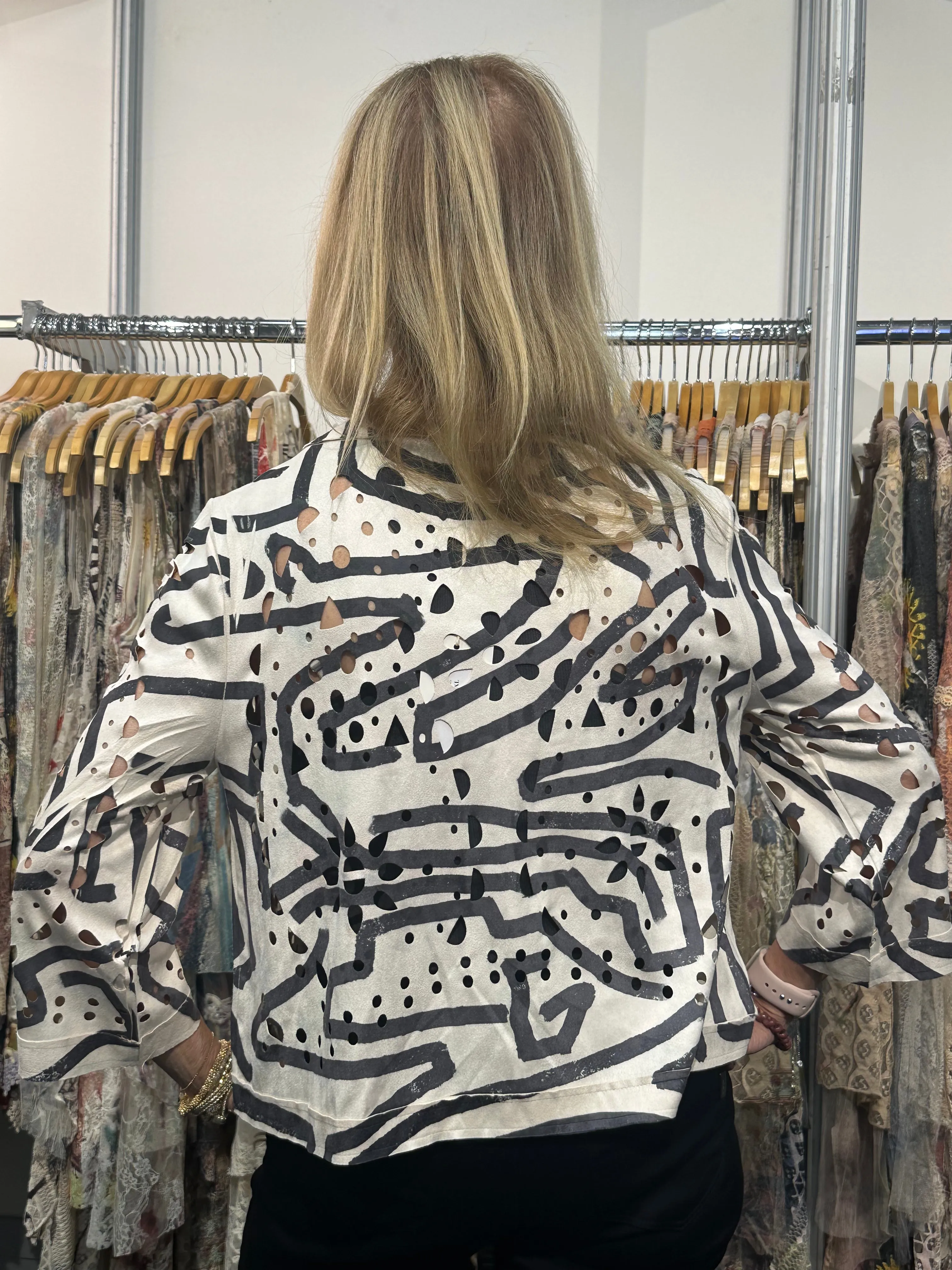 Laser Cut Cropped Jacket