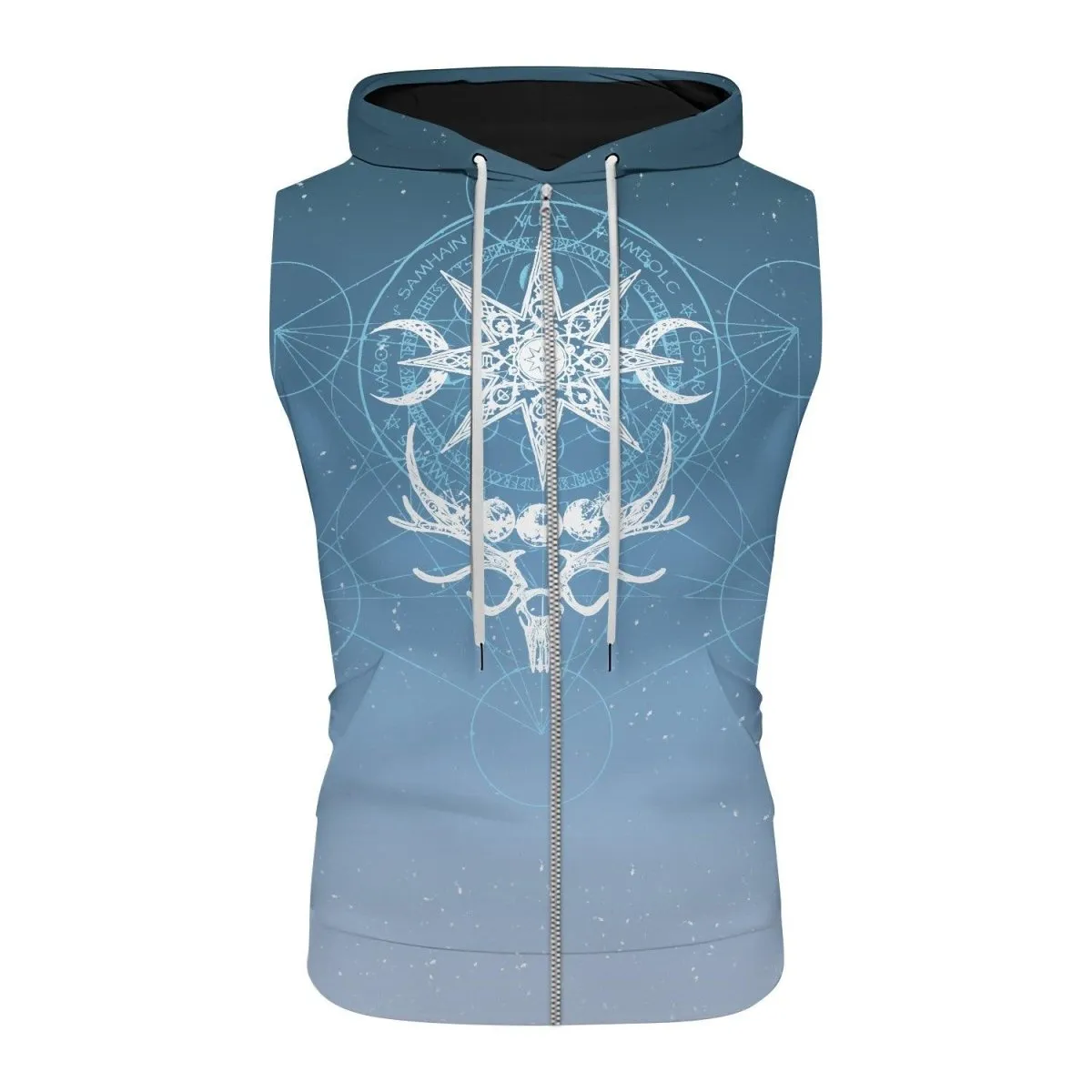 Light Blue YULE Sleeveless Pullover & Zip Hoodie