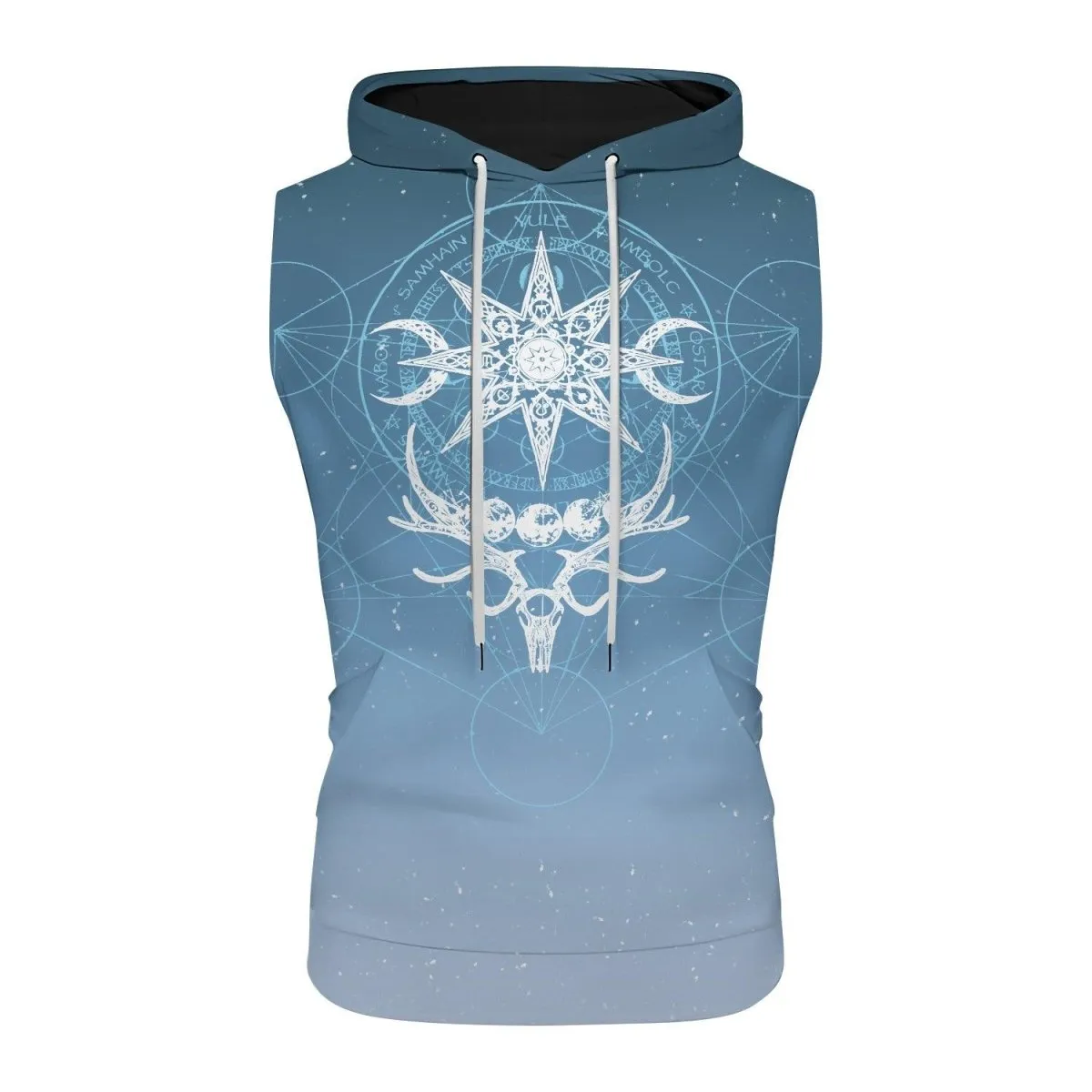 Light Blue YULE Sleeveless Pullover & Zip Hoodie