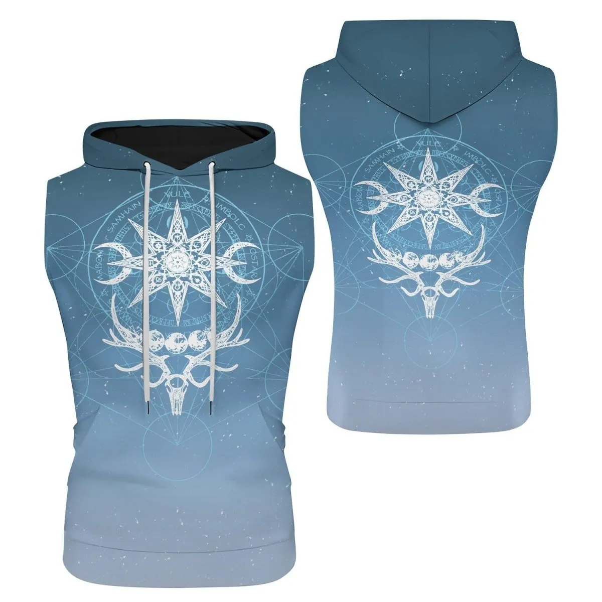 Light Blue YULE Sleeveless Pullover & Zip Hoodie