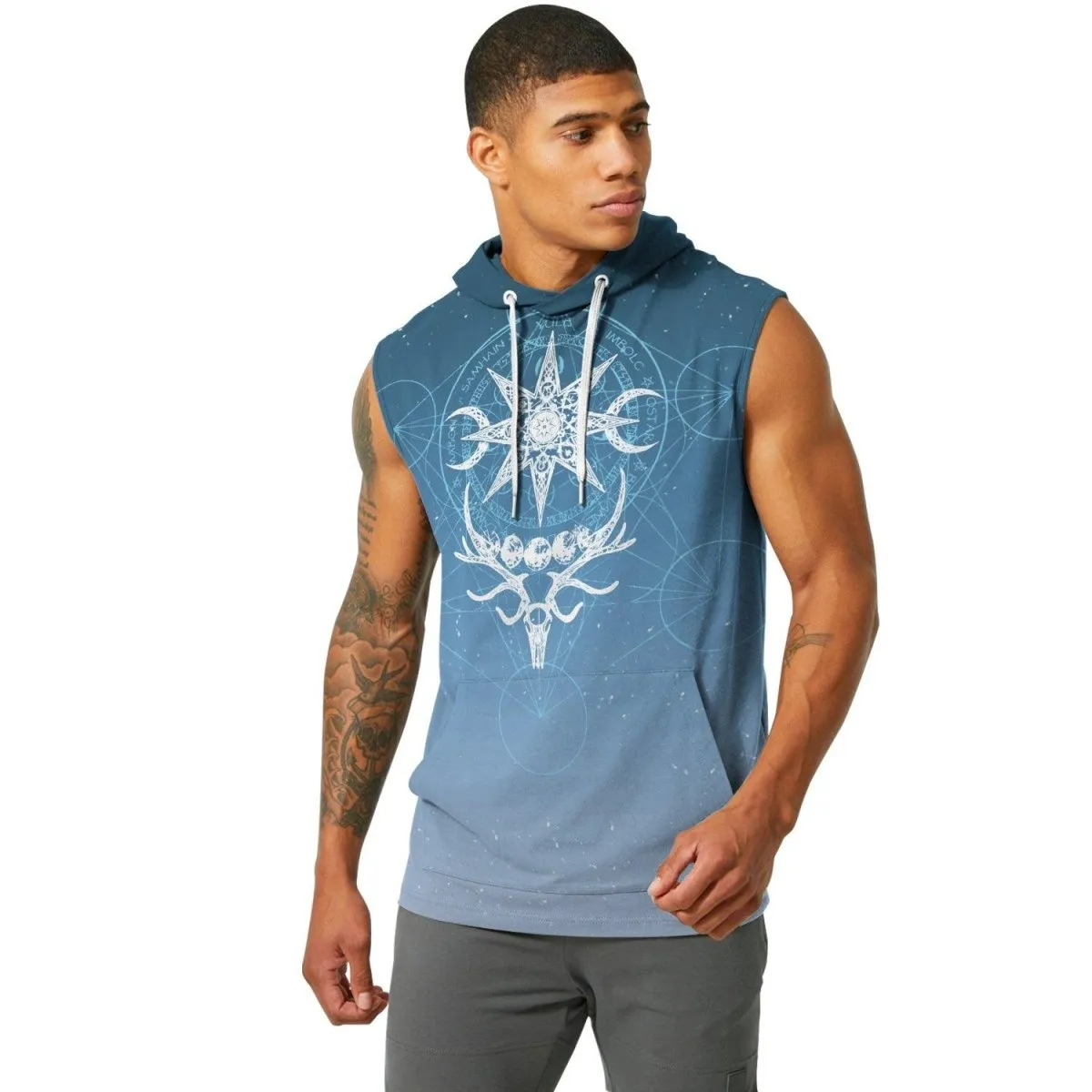 Light Blue YULE Sleeveless Pullover & Zip Hoodie