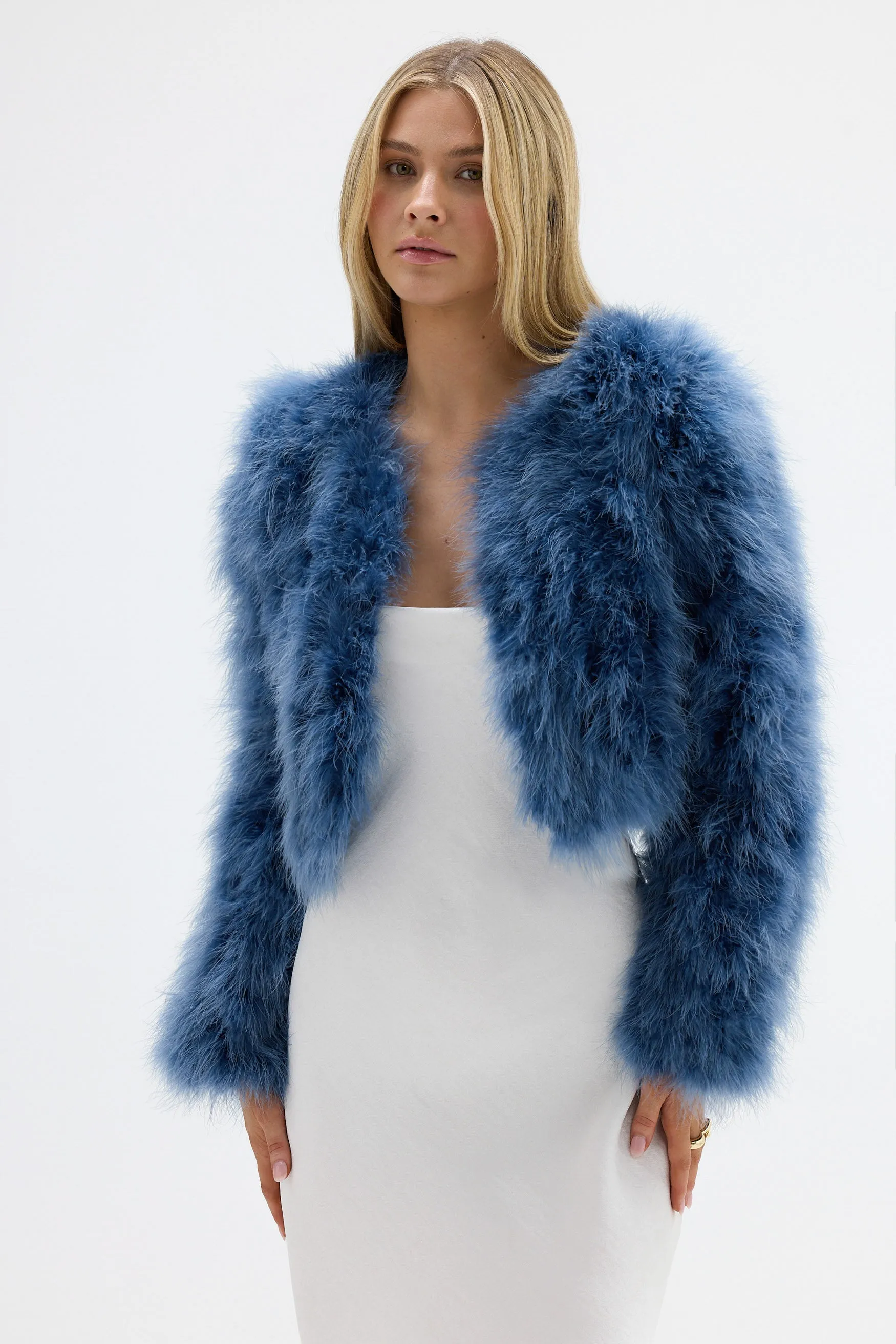 Manhattan Crop Jacket - Denim