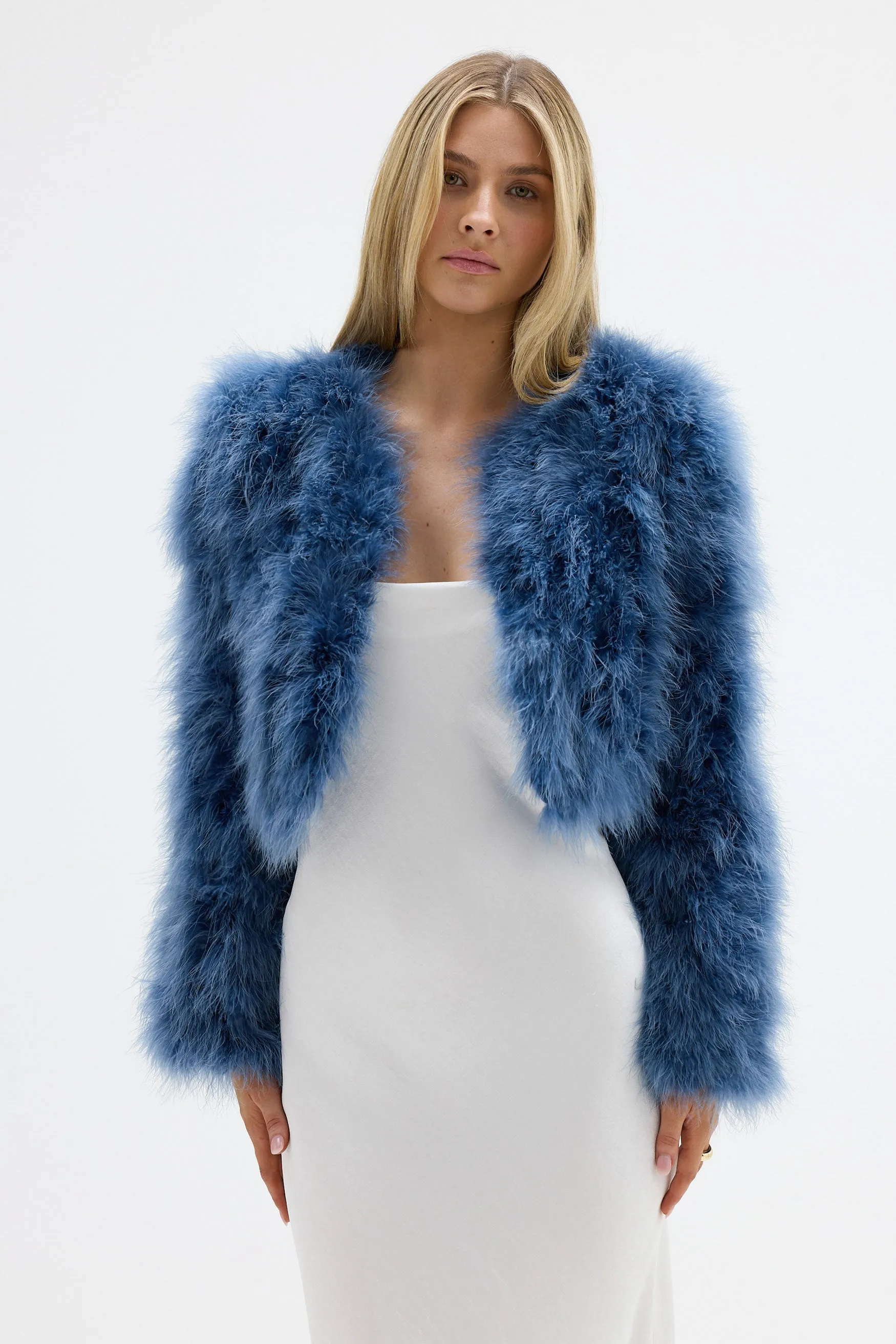 Manhattan Crop Jacket - Denim