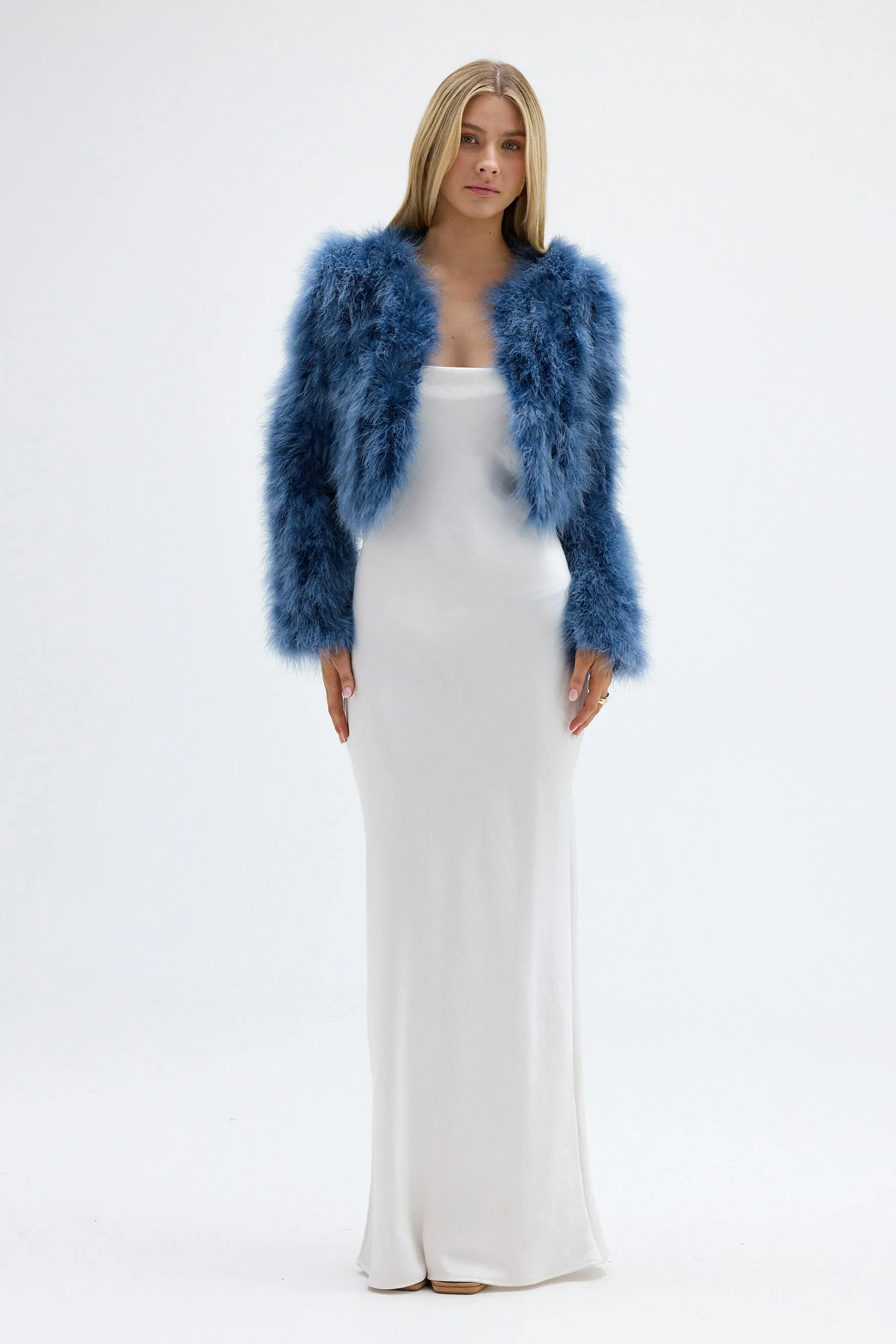 Manhattan Crop Jacket - Denim