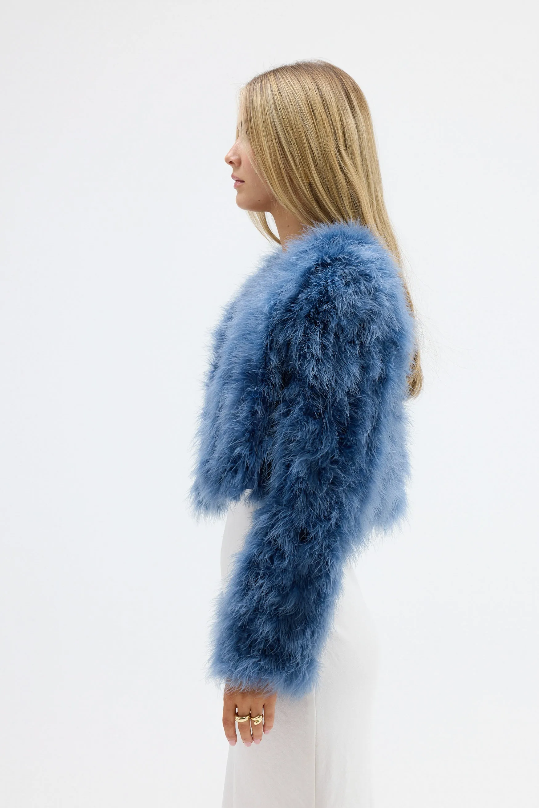 Manhattan Crop Jacket - Denim