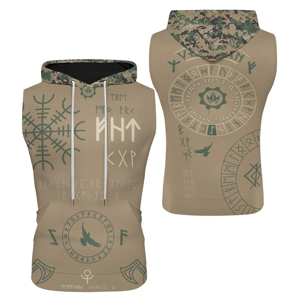 Marine Veteran Viking Sleeveless Pullover & Zip Hoodie