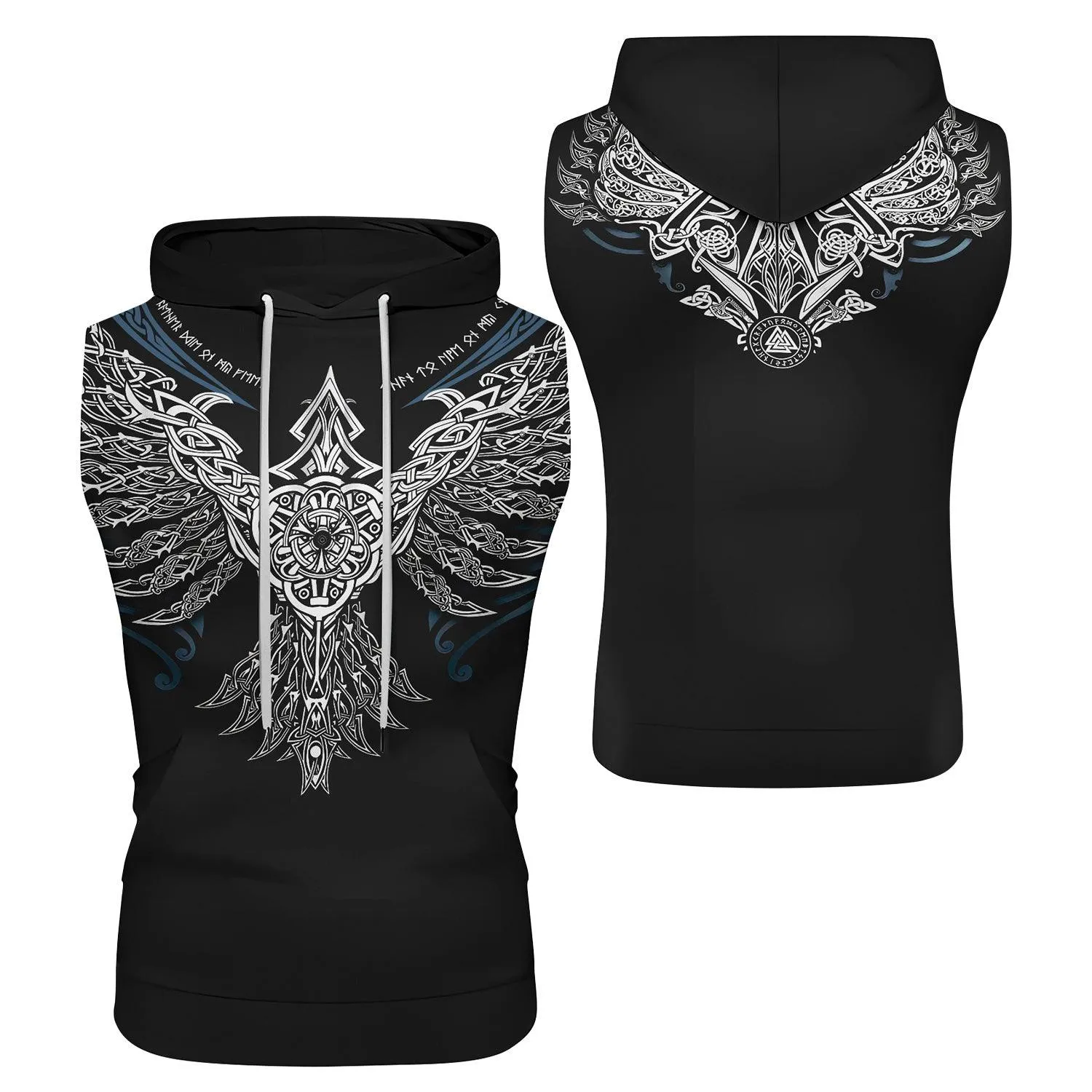 Muninn Eagle Sleeveless Pullover & Zip Hoodie