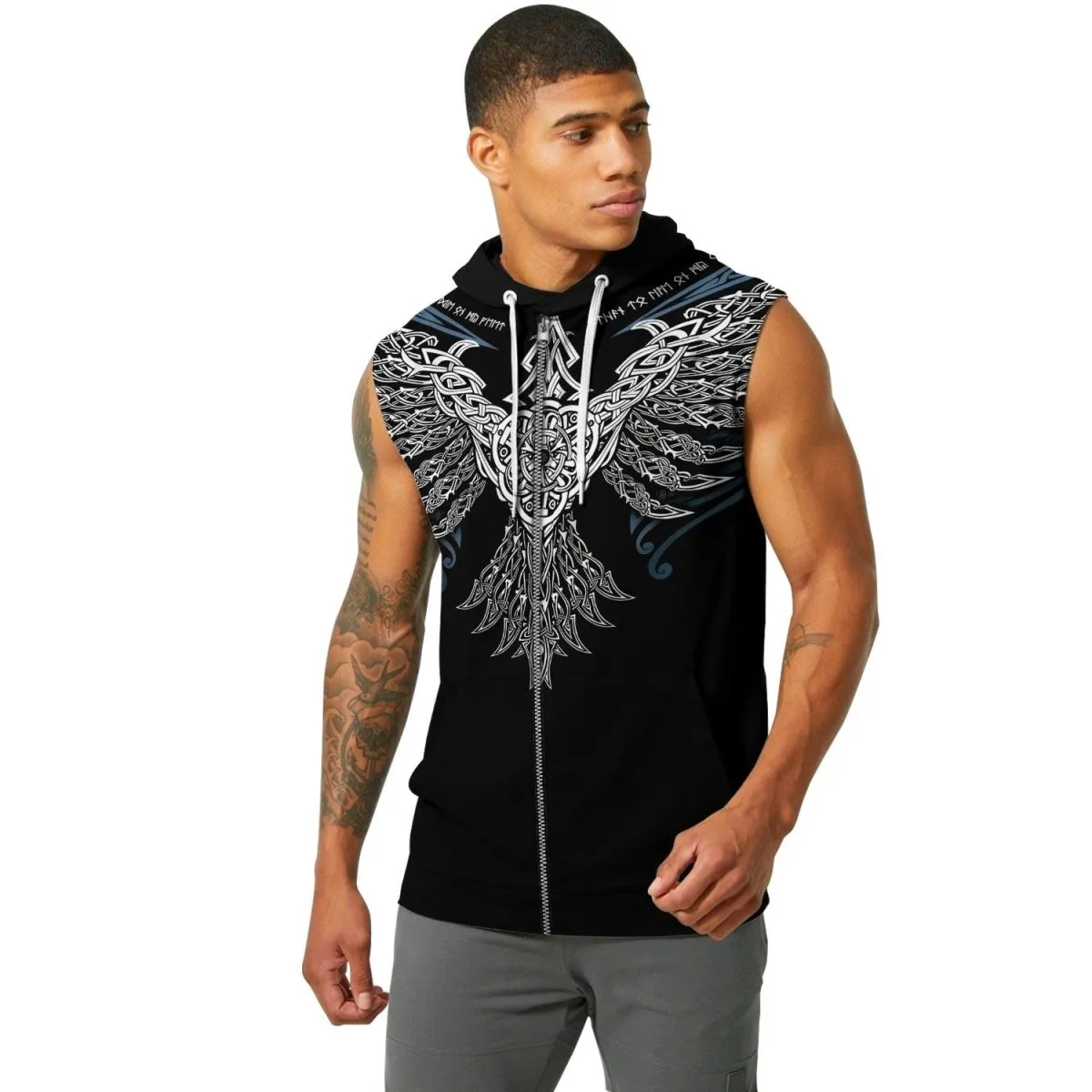 Muninn Eagle Sleeveless Pullover & Zip Hoodie