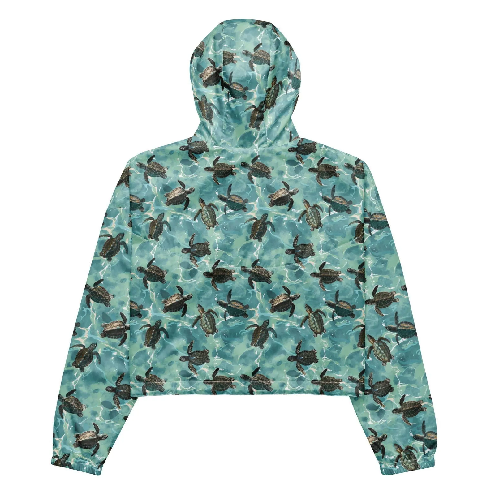 Oceanic Sea Turtle Women’s Cropped Windbreaker