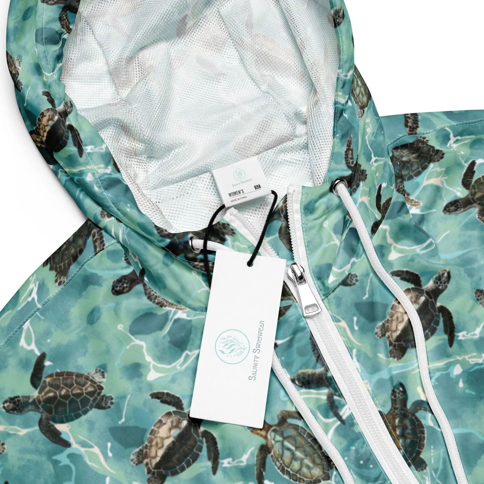 Oceanic Sea Turtle Women’s Cropped Windbreaker