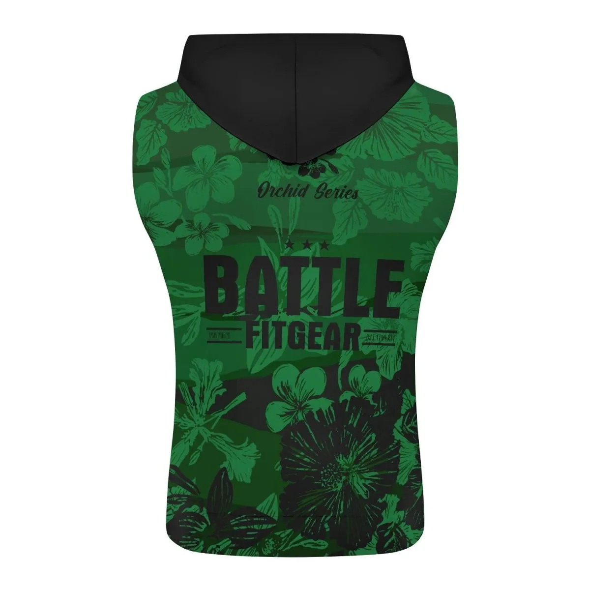 Orchid Series Floral Green Heart Pattern Sleeveless Pullover & Zip Hoodie