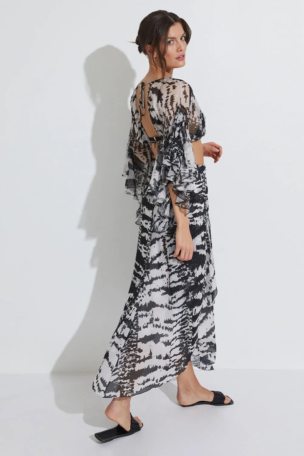 PATBO X ALESSANDRA RUFFLE SLEEVE TOP