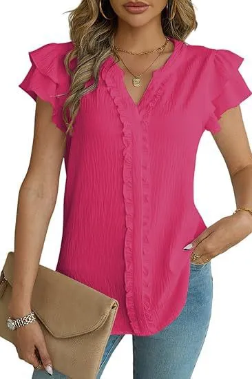 Perfect For Travel Rose Crinkle Top
