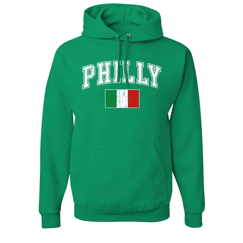 Philly Italian Flag Pullover Hoodie | Philly Italian Flag Kelly Green Pull Over Hoodie