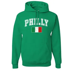 Philly Italian Flag Pullover Hoodie | Philly Italian Flag Kelly Green Pull Over Hoodie