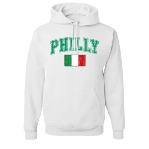 Philly Italian Flag Pullover Hoodie | Philly Italian Flag White Pull Over Hoodie