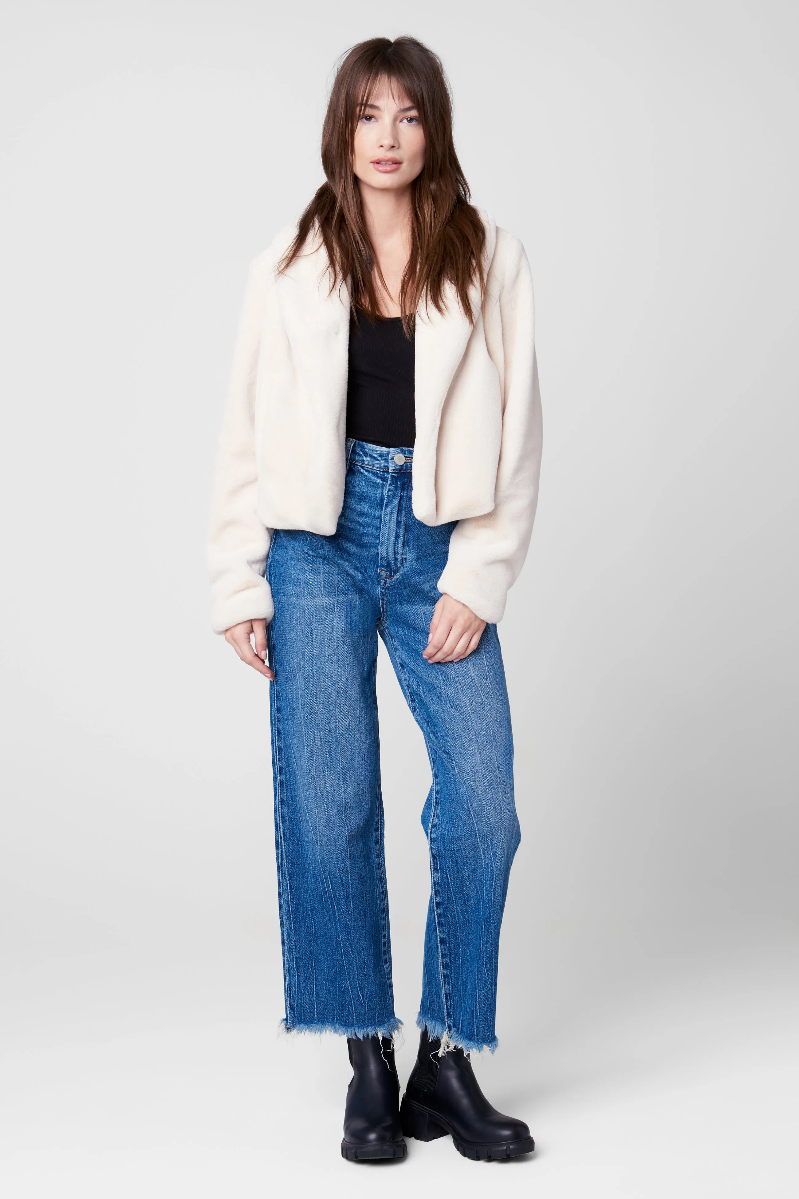 Snow Queen Faux Fur Cropped Jacket