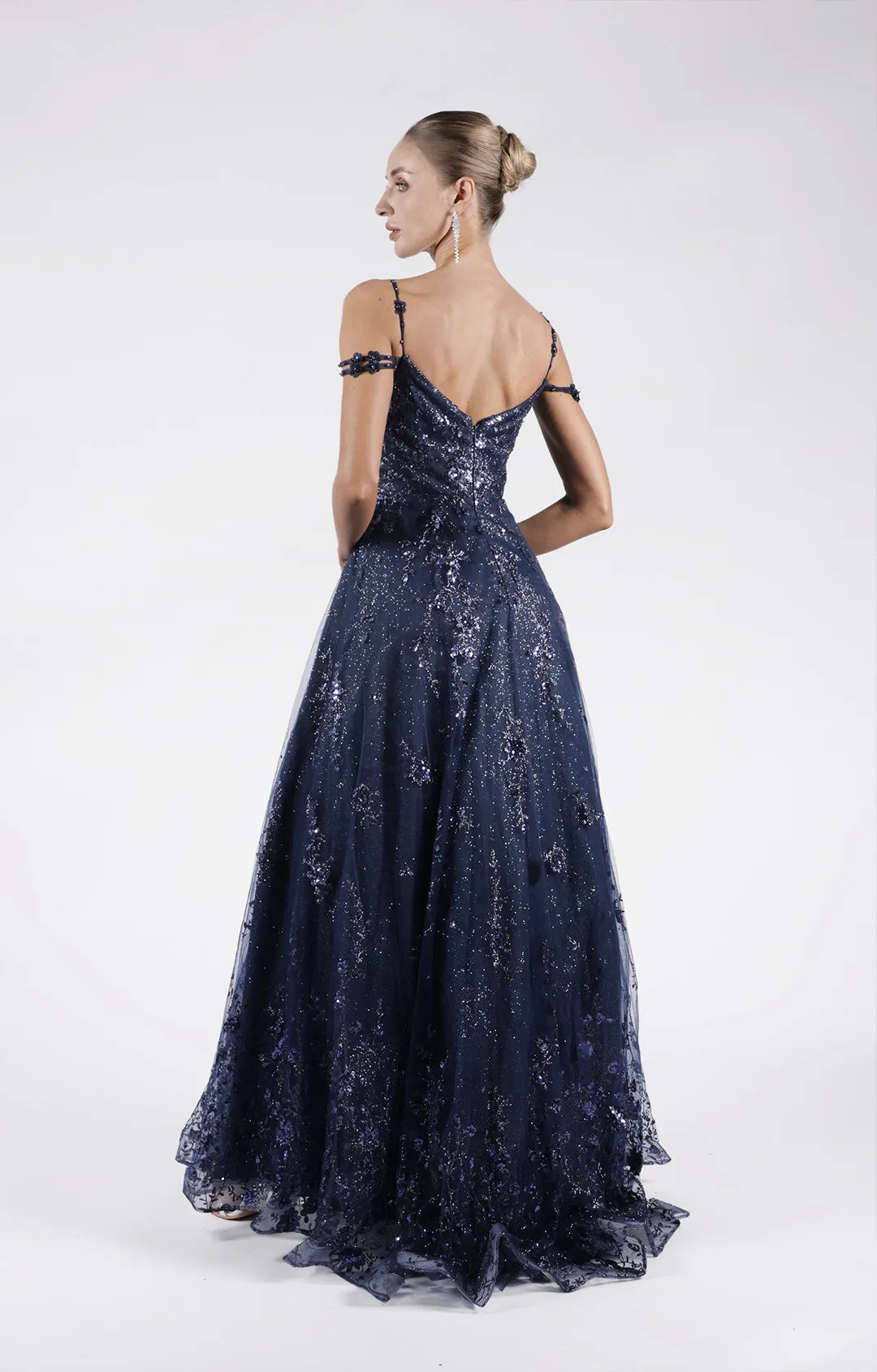 Spaghetti Strap Sweetheart Neck Sequin Embroidered A-Line Prom Dresses